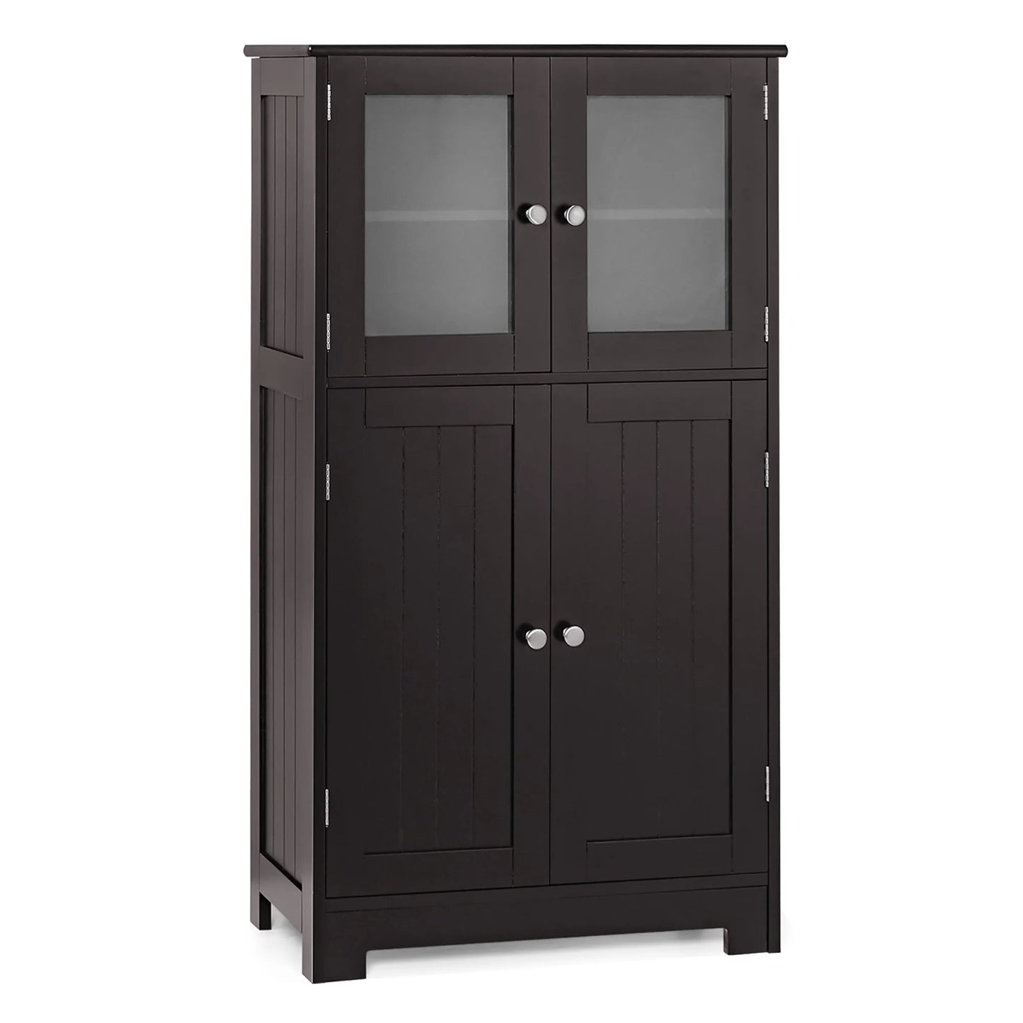 Bathroom Floor Storage Cabinet Kitchen Cupboard W/Doors&Adjustable Shelf Black