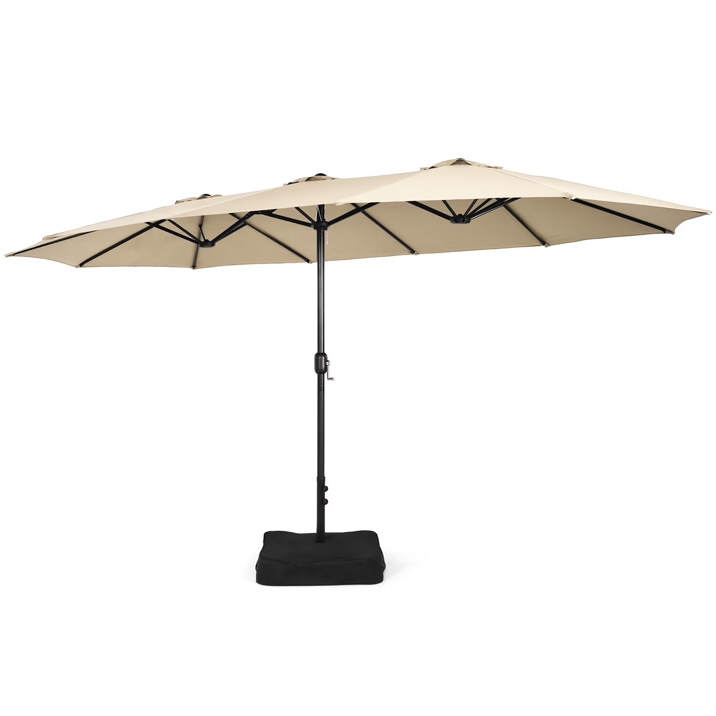 96" Coffee Rectangle Market Patio Umbrellas, Water-Resistant