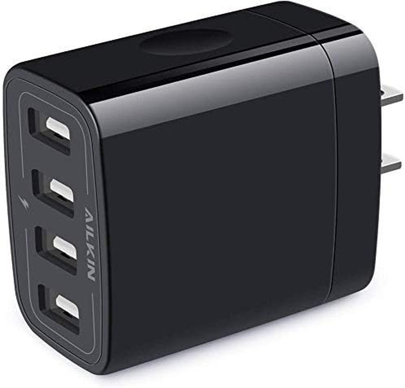 Wall Charger, USB Charger Adapter, 4.8A 4Multi Port Fast Charging Station Power Base Block Plug Cube Brick for Iphone 17 16 15 14 SE 13 12 11Pro Max/X/Plus, Samsung A16/A17/S25/S24 Kindle Plug