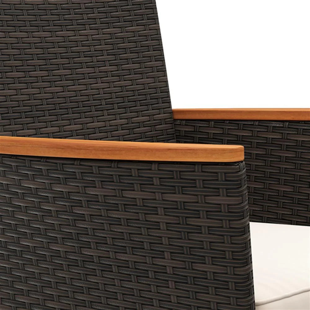 Patio Furniture Sets,Outdoor & Patio Furniture Sets,4 Piece Patio Wicker Sofa Set 2 Rattan Chairs and Loveseat with Table-Brown