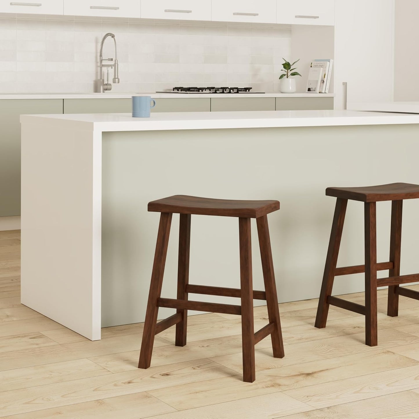 International Concepts Saddle Seat Barstool Walnut 24"