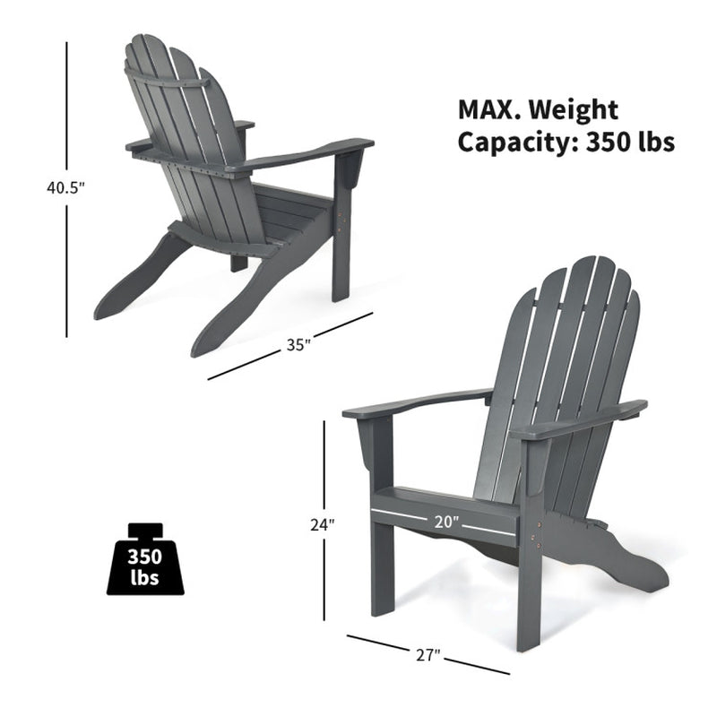 Acacia Wood Outdoor Adirondack Chair with Ergonomic Design