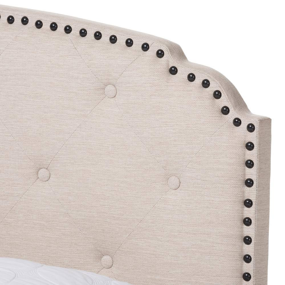 Lexi Beige Fabric Upholstered Full Bed