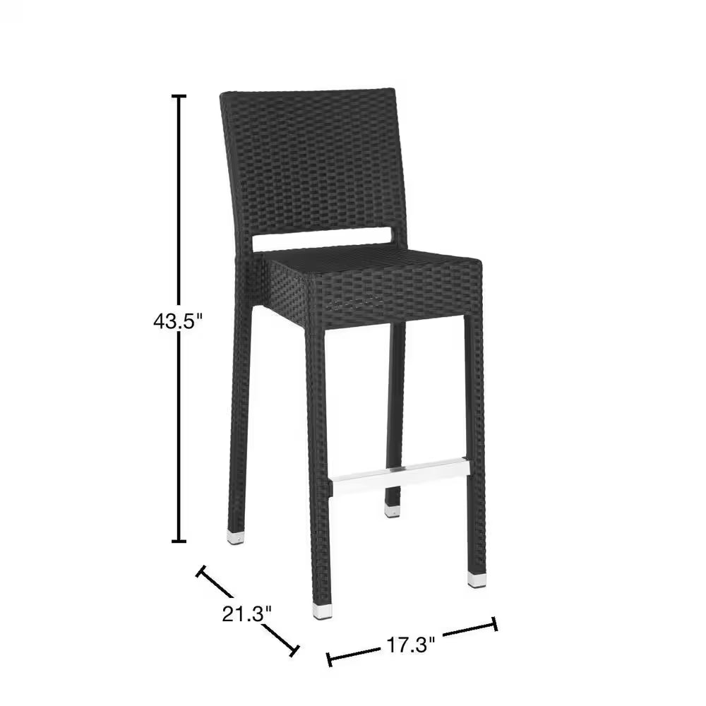 Bethel 29.5 In. Black Bar Stool