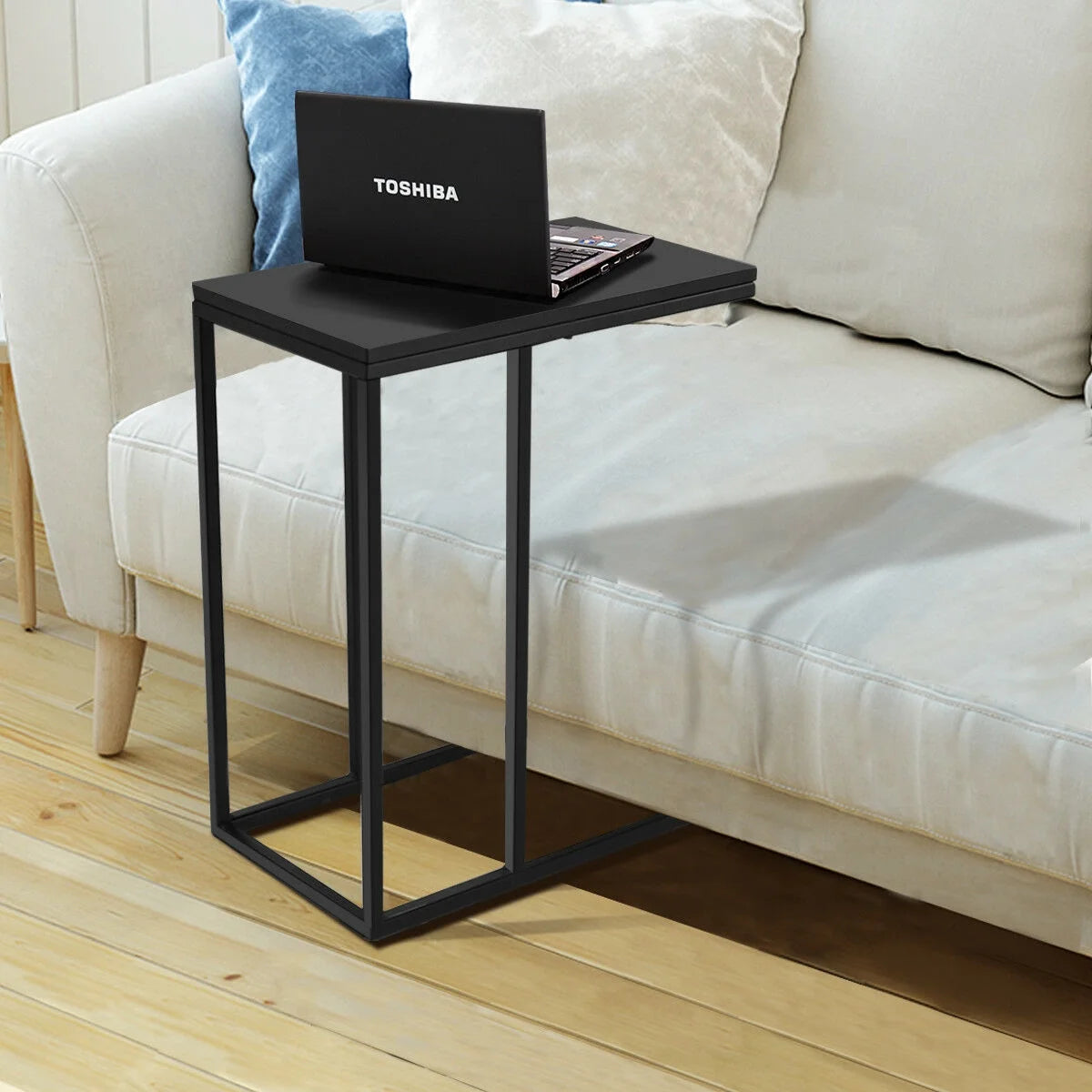 Coffee Tray Sofa Side End Table Ottoman Couch Console Stand TV Lap Snack Black