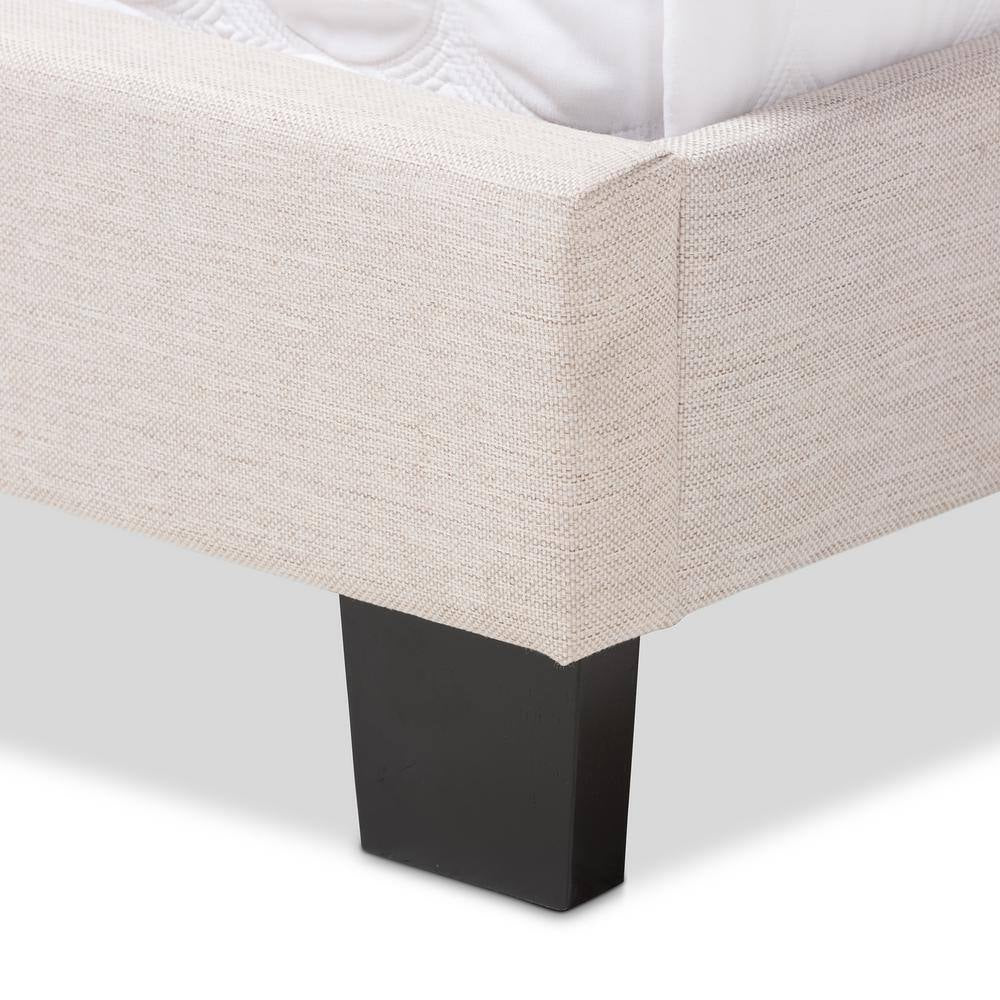 Lexi Beige Fabric Upholstered Full Bed