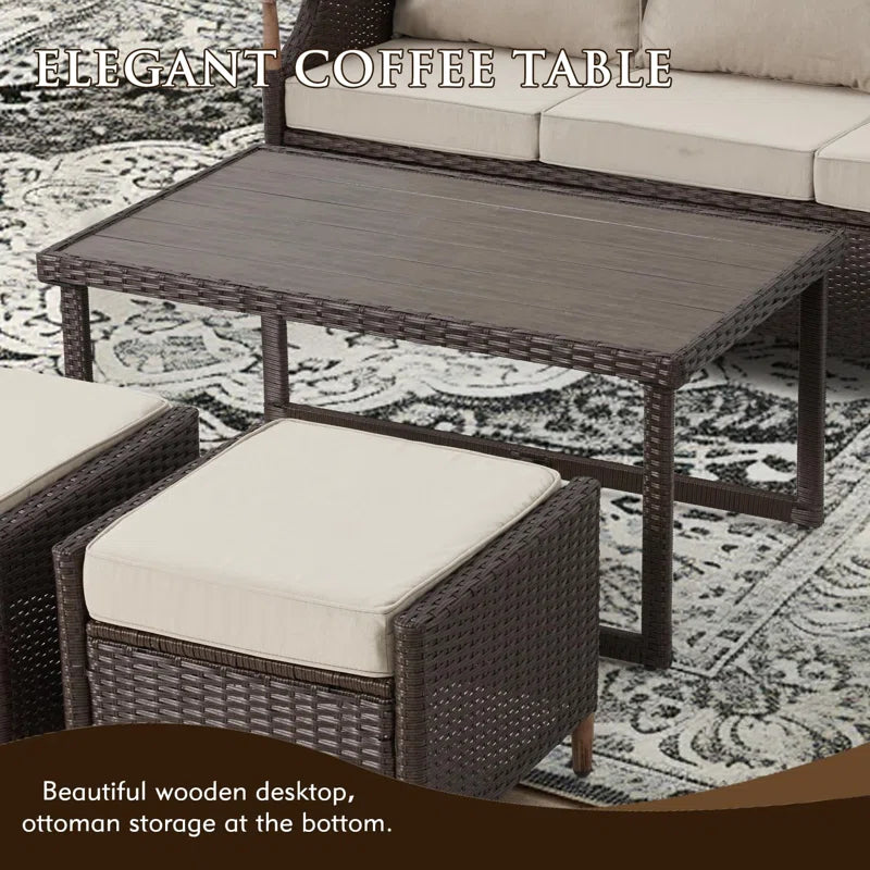 7-Piece Patio Furniture Set with Swivel Chair