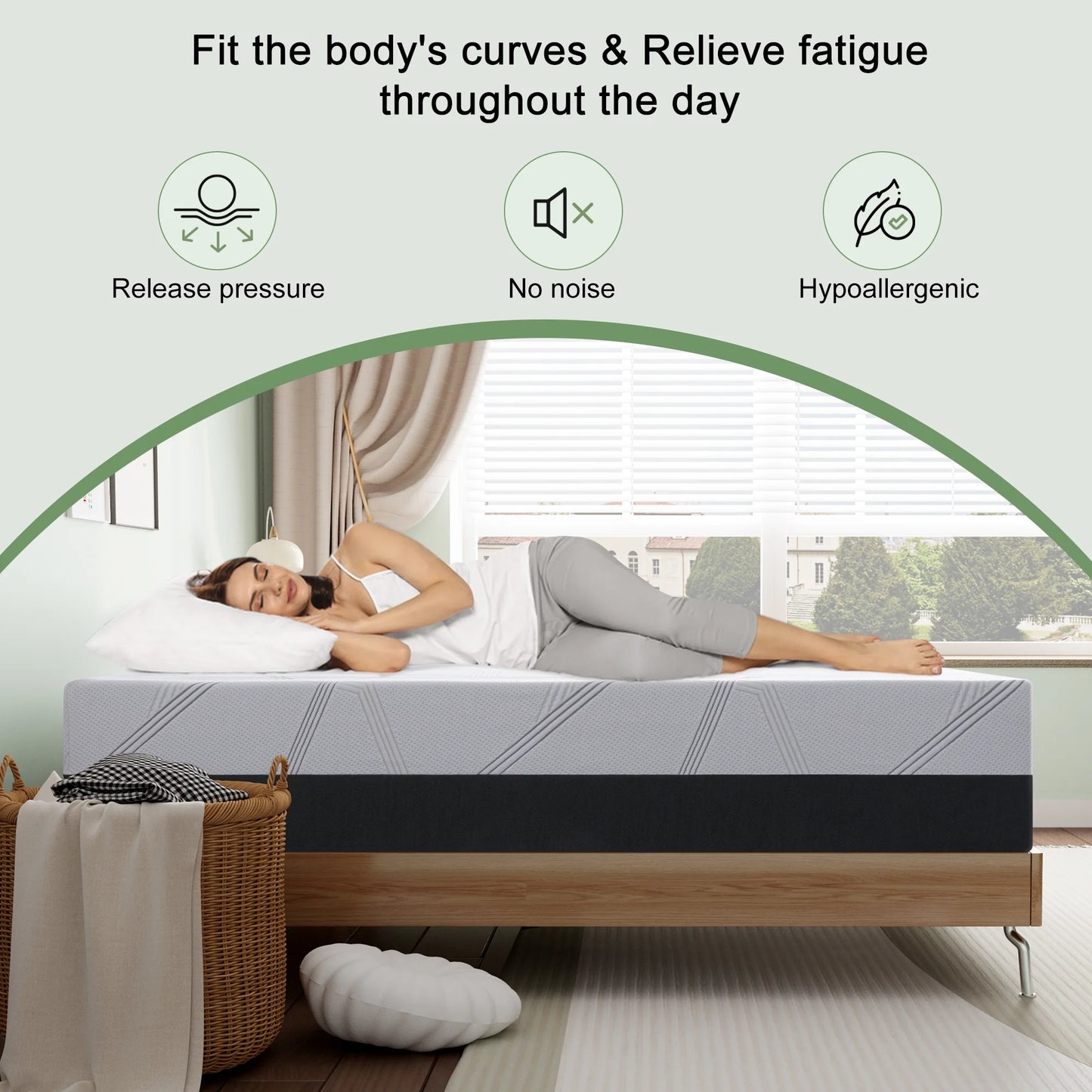 Full Size Mattress, 10" Medium Gel Memory Foam Mattress in a Box for Adult
