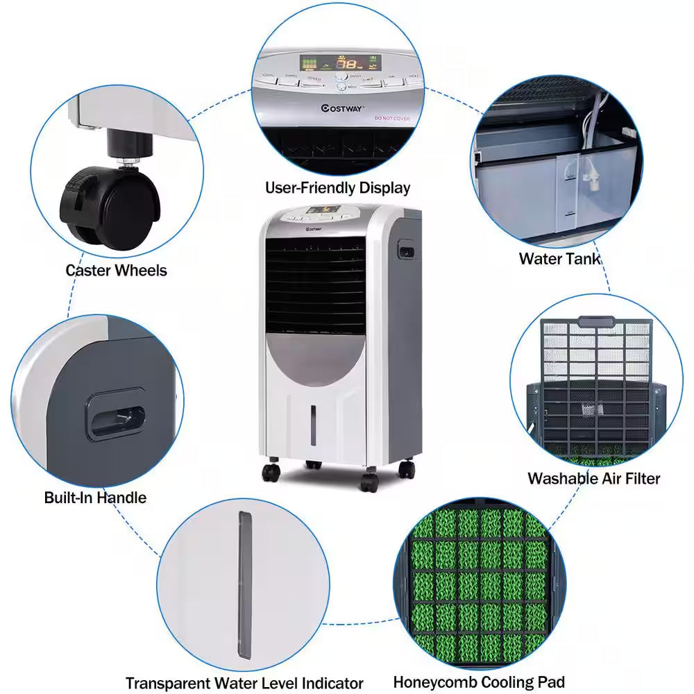 215 CFM Portable Evaporative Cooler Fan and Heater Humidifier