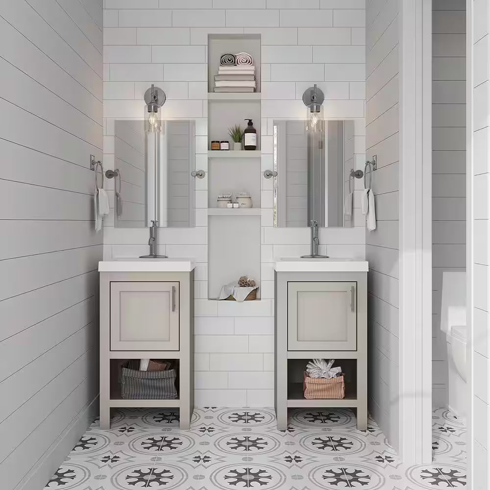Spa 18.5 In. W X 16.25 In. D X 33.75 In. H Single Sink Bath Vanity in Dove Gray with White Cultured Marble Top