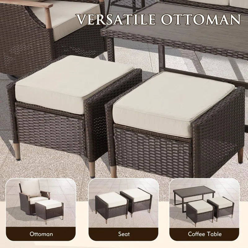 7-Piece Patio Furniture Set with Swivel Chair