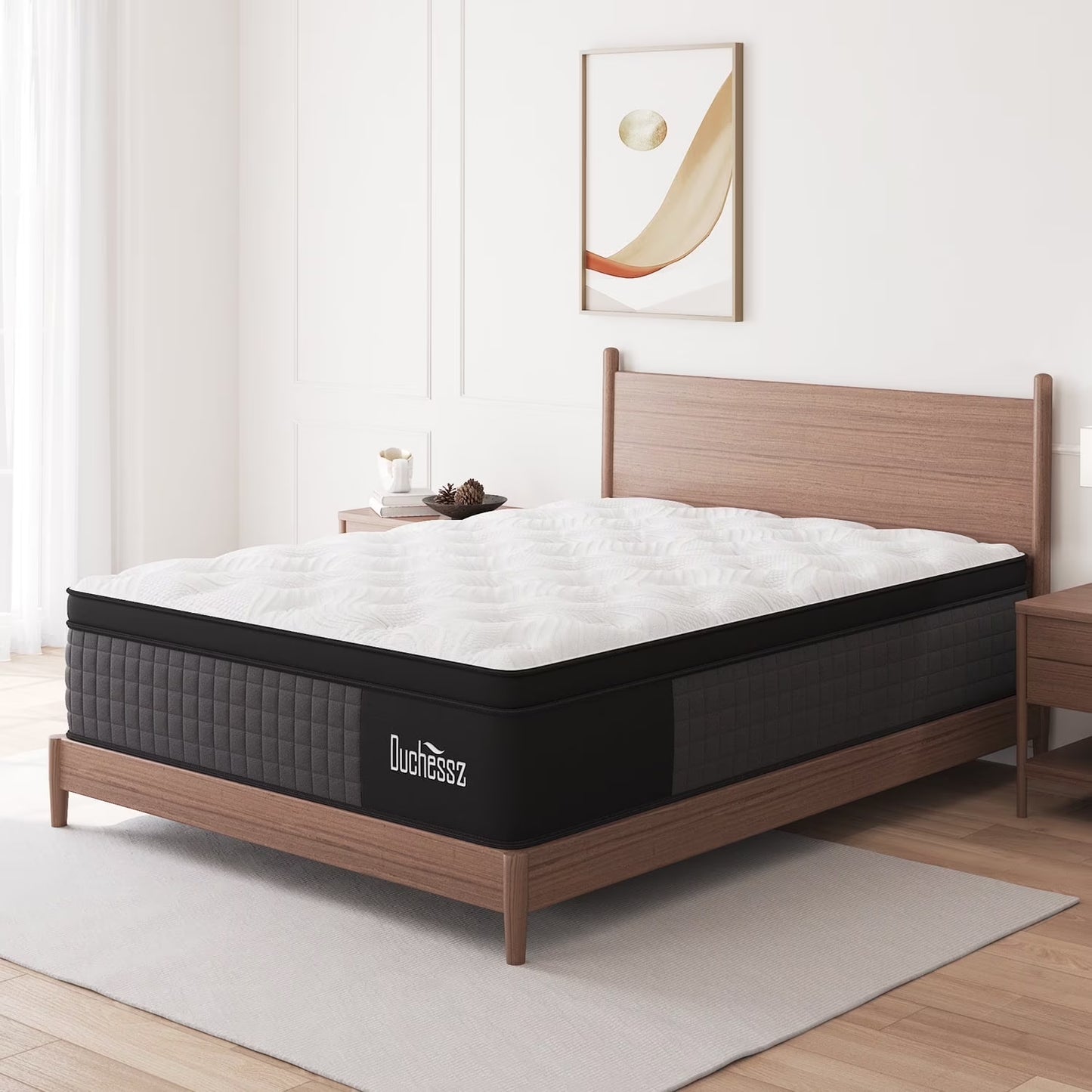 Full Mattress 12 Inch Hybrid Mattress in a Box Gel Foam Mattress Euro Top Individually Wrapped Pocket Coils Innerspring Mattress