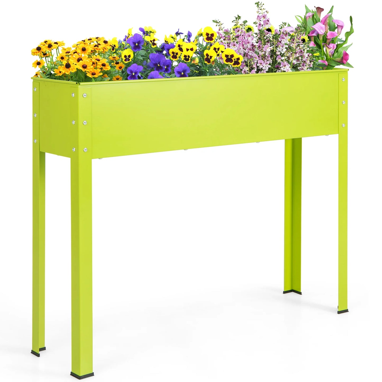40'' Raised Garden Bed with Legs Metal Elevated Planter Box Drainage Hole Backyard