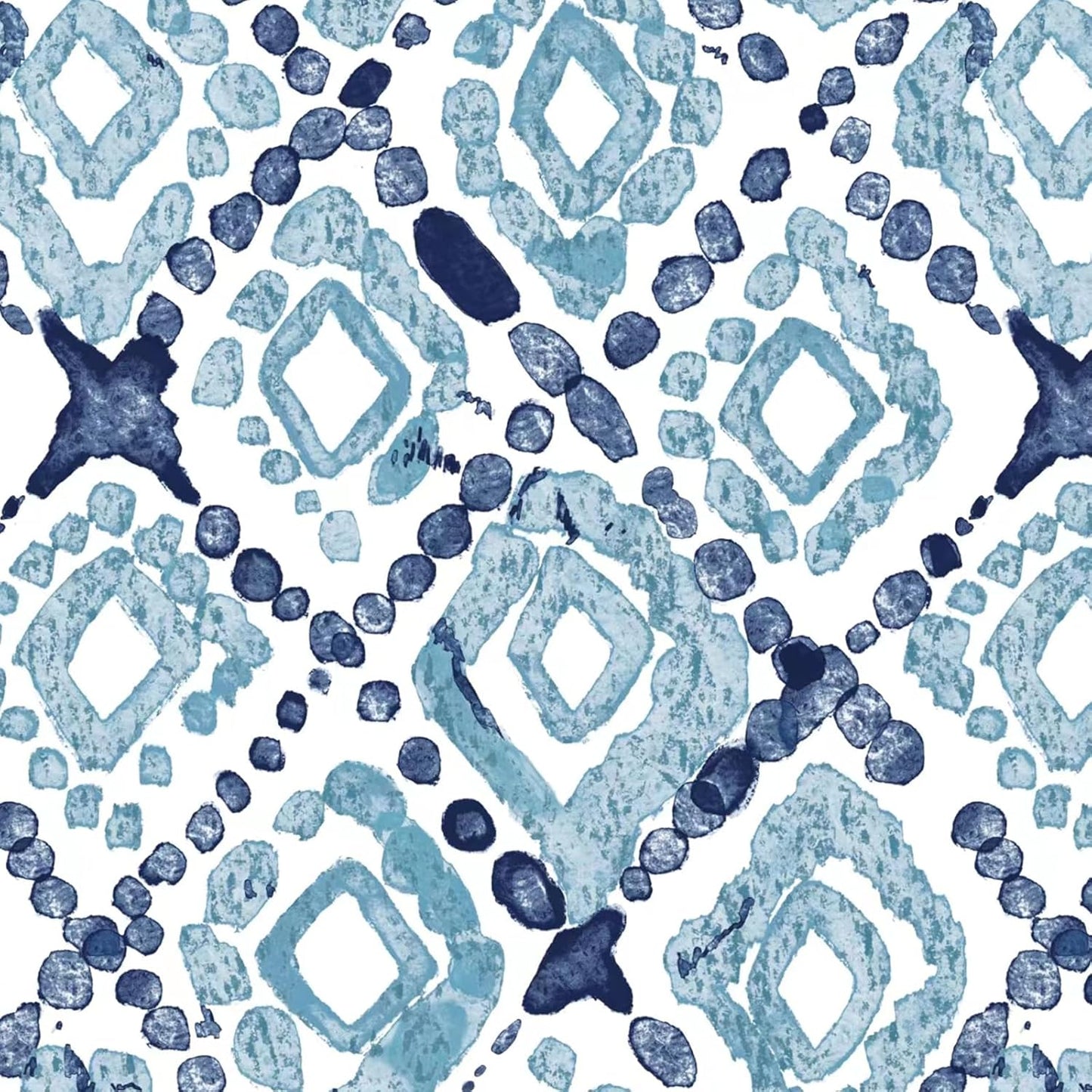 Outdoor Chair Cushions Set of 4, Patio Seat Cushions D16Xw17 with Ties, Water Repellent Chair Pads for Patio Furniture Garden Use, Boho Geometry Blue