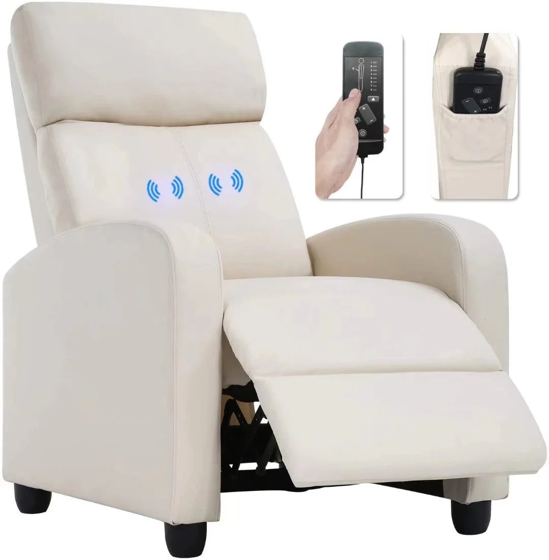 Recliner Chair for Adults Sofa Chair Recliner Massage Recliner Chair Ergonomic Lounge with Remote Control Gaming Recliner Chair Soft Reading Chair Living Room Chair Single Theater Seating Chair, Black