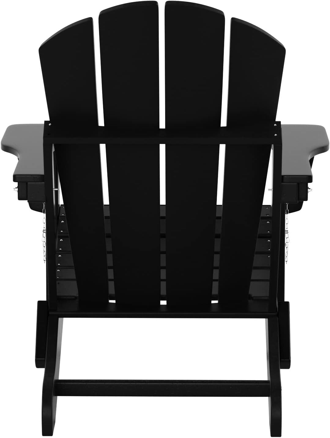 WO Home Furniture Adirondack Chair Outdoor Ottoman Set of 2 PCS Classic Patio Furniture (Black)