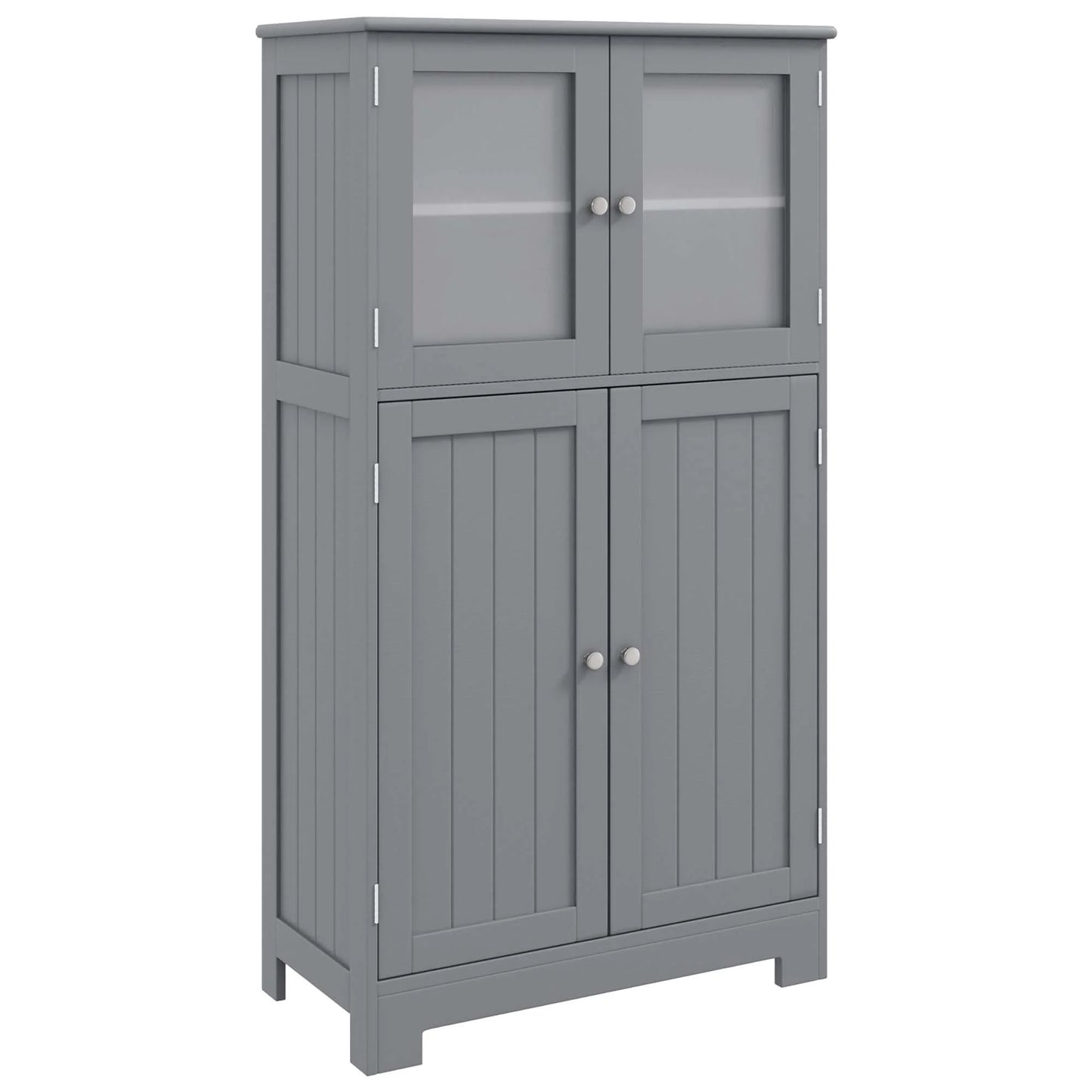 Bathroom Floor Storage Cabinet Kitchen Cupboard W/Doors&Adjustable Shelf Black
