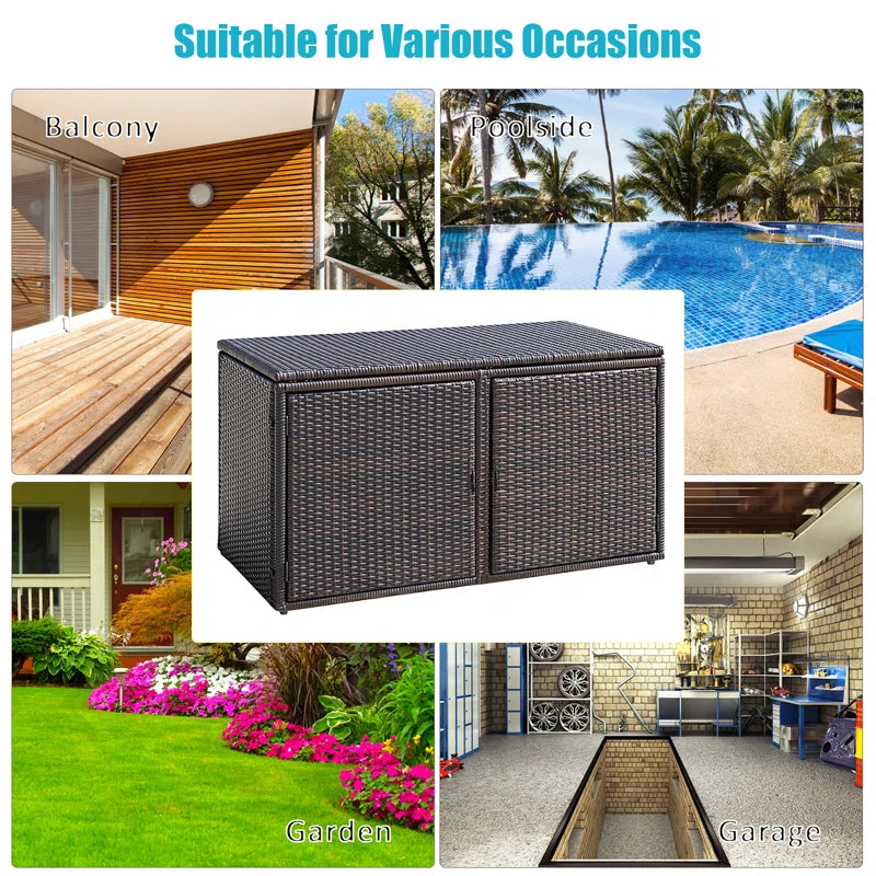45'' W 88 Gallons Water Resistant Cabinet Deck Box in Brown