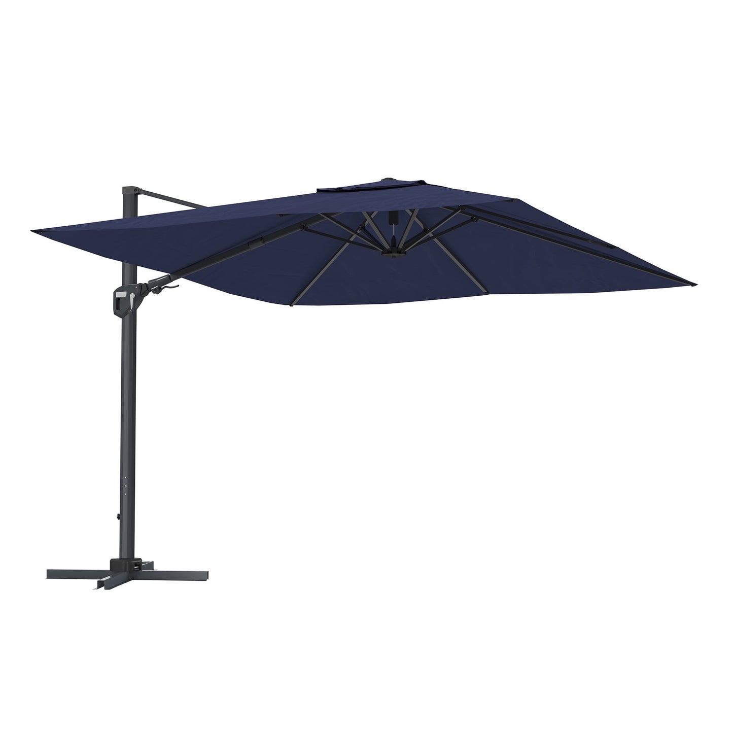 CASAINC 11 ft Square Outdoor Cantilever Patio Umbrella - No Base Included, Navy Blue