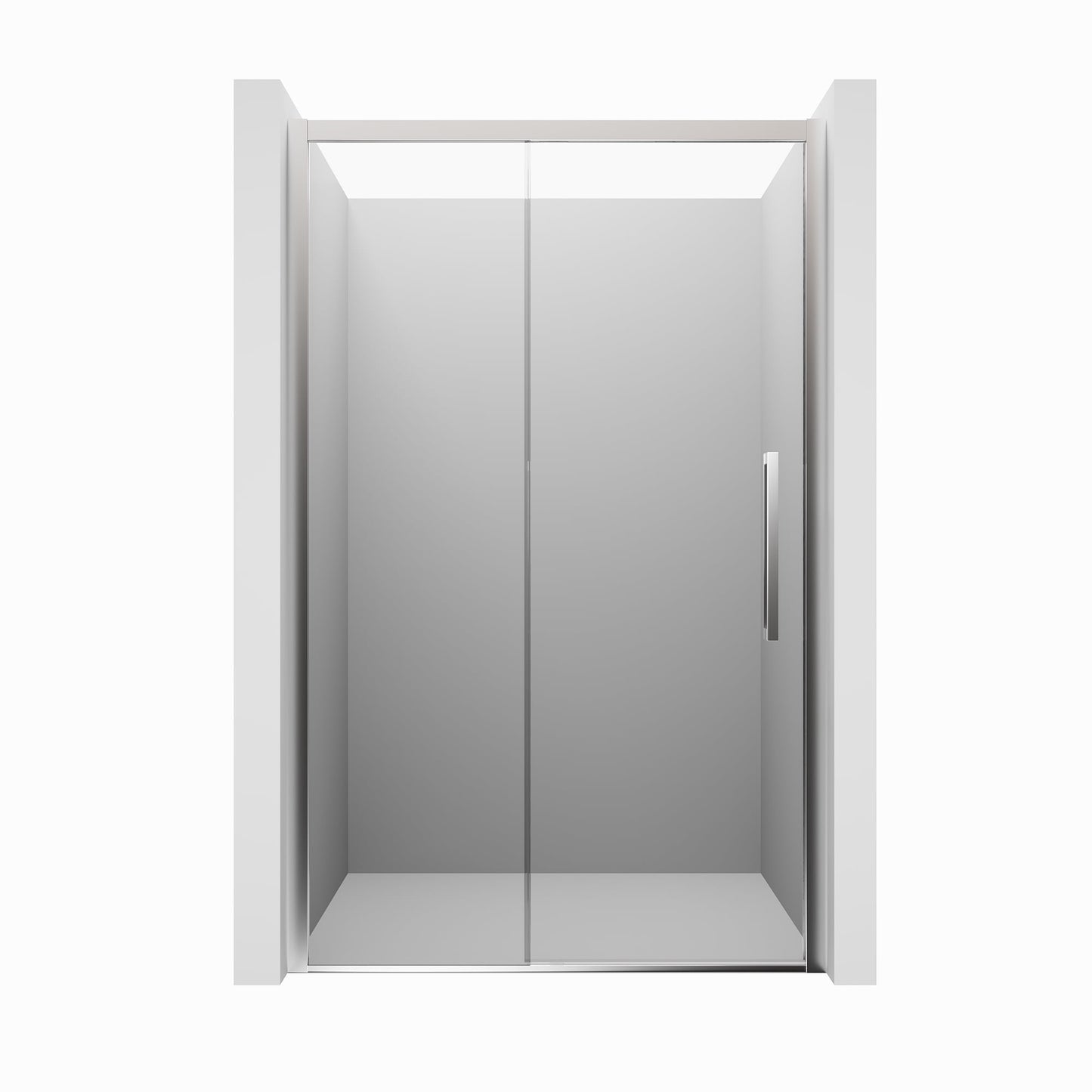 CASAINC 48" x 76" Framed Sliding Shower Door with Soft Close, 8 mm Tempered Glass and Reversible Installation, Chrome