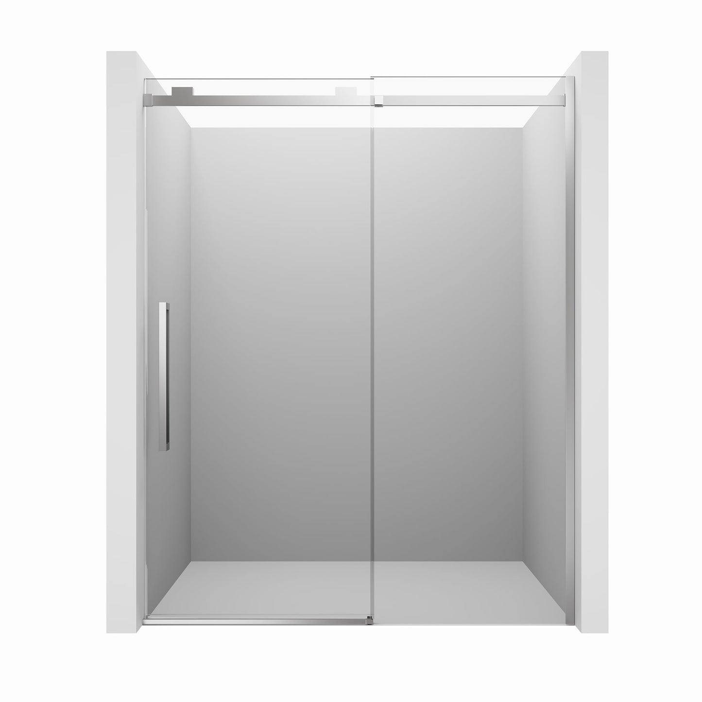 CASAINC 60" x 76" Frameless Sliding Shower Door with Soft Close and 10 mm Tempered Glass, Chrome