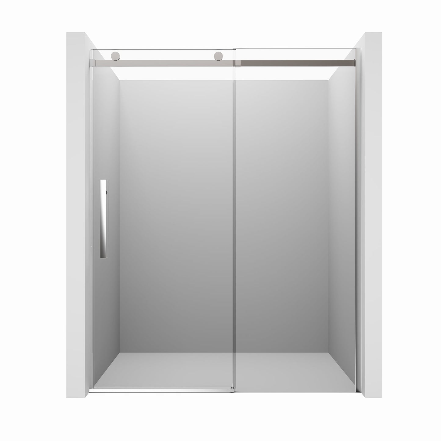 CASAINC 60" x 76" Frameless Sliding Shower Door with Soft Close, 10 mm Clear Tempered Glass, Chrome
