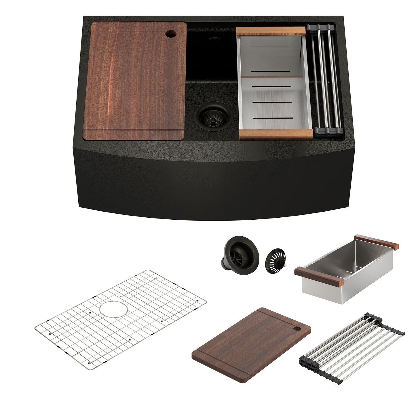 CASAINC 30" Stainless Steel Single Bowl Farmhouse Apron Workstation Kitchen Sink with Included Accessories Kit