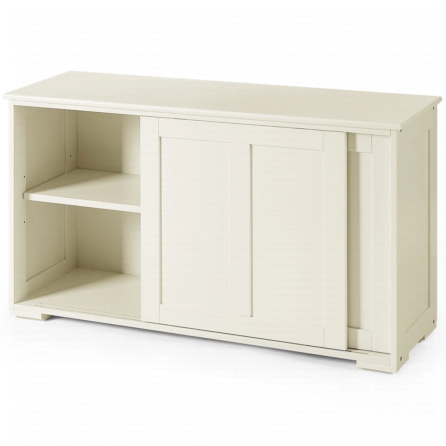 Kitchen Storage Cabinet Sideboard Buffet Cupboard Wood Sliding Door Pantry White
