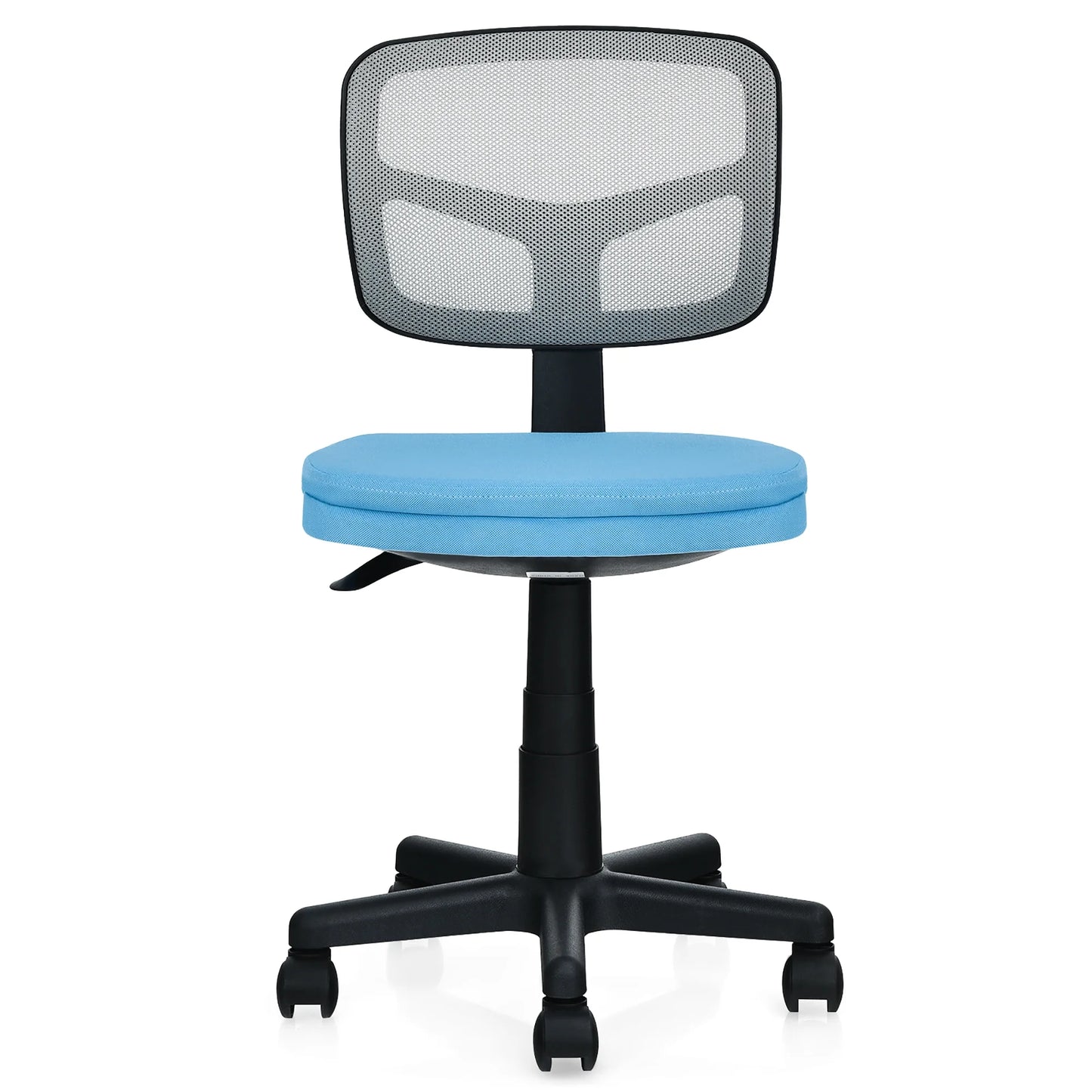 Armless Office Chair Adjustable Swivel Computer Mesh Desk Chair Blue
