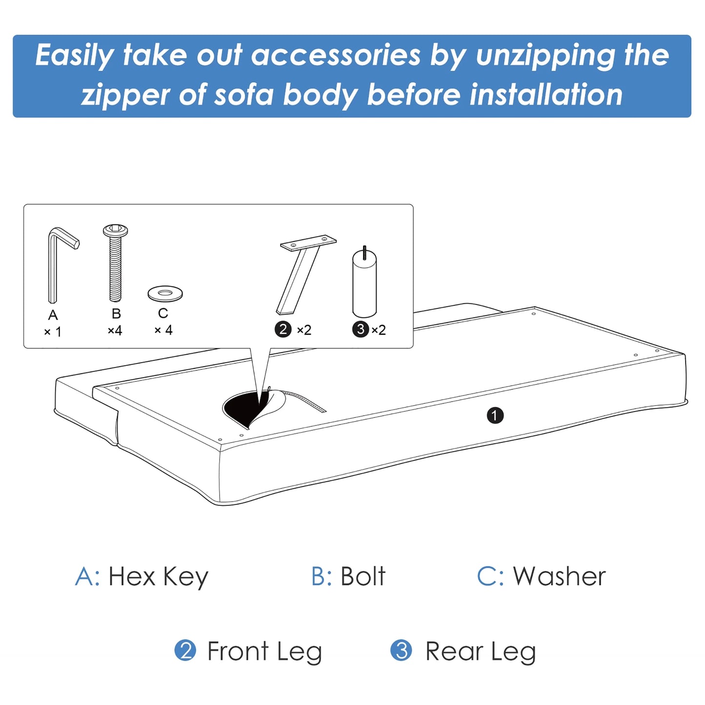 Convertible Futon Sofa Bed Adjustable Sleeper with Stainless Steel Legs