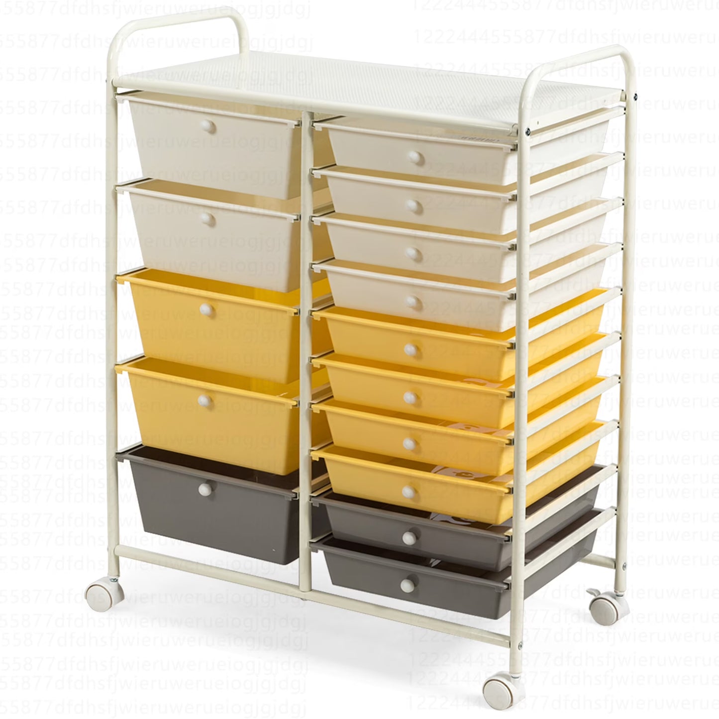 15 Drawer Rolling Storage Cart Tools Scrapbook Paper Office School Organizer Multi-Color