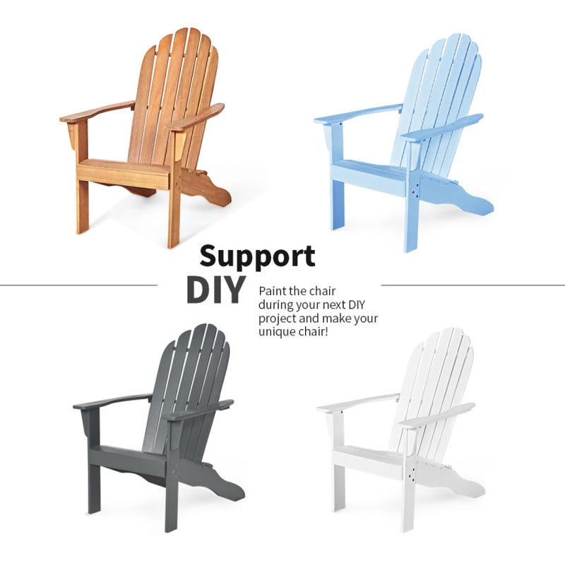 Acacia Wood Outdoor Adirondack Chair with Ergonomic Design