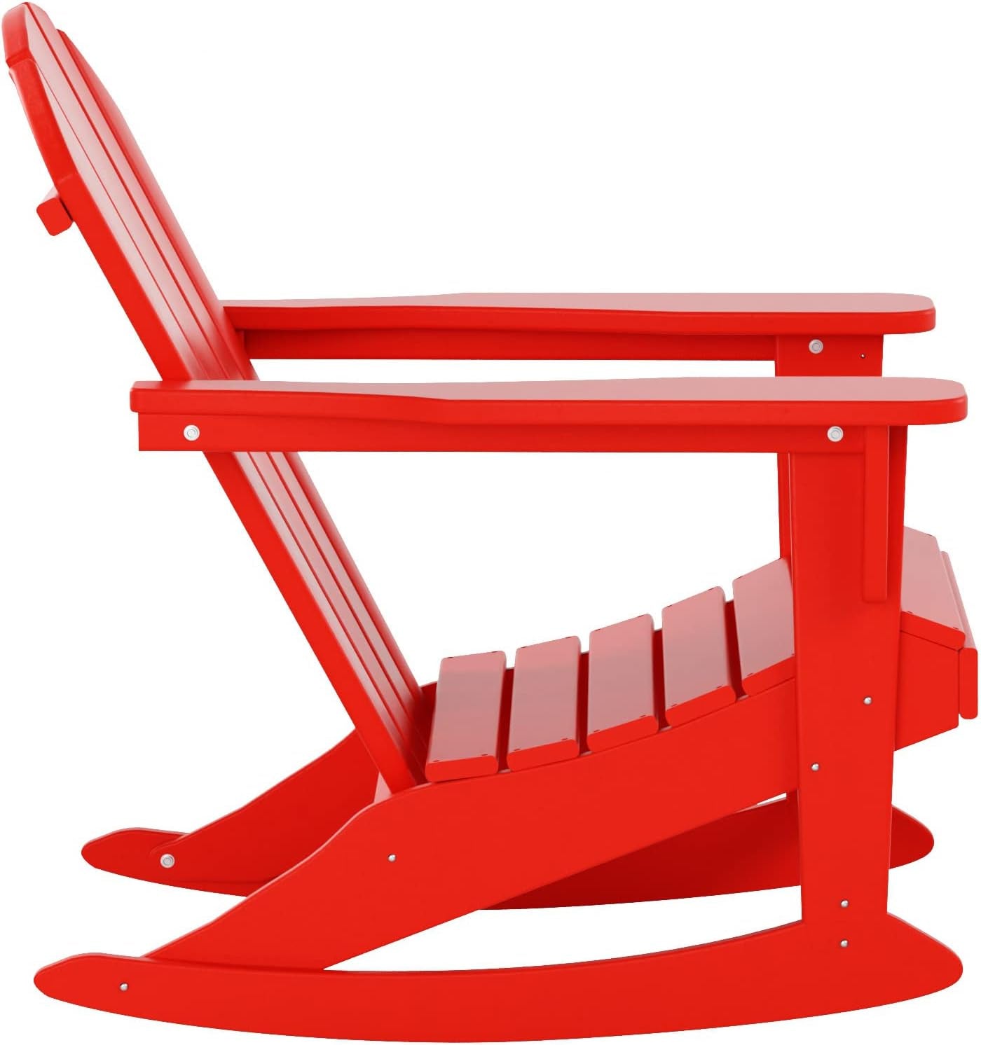 WO Home Furniture Patio Rocking Chair Classic Outdoor HDPE UV Weather Resistant (Red)