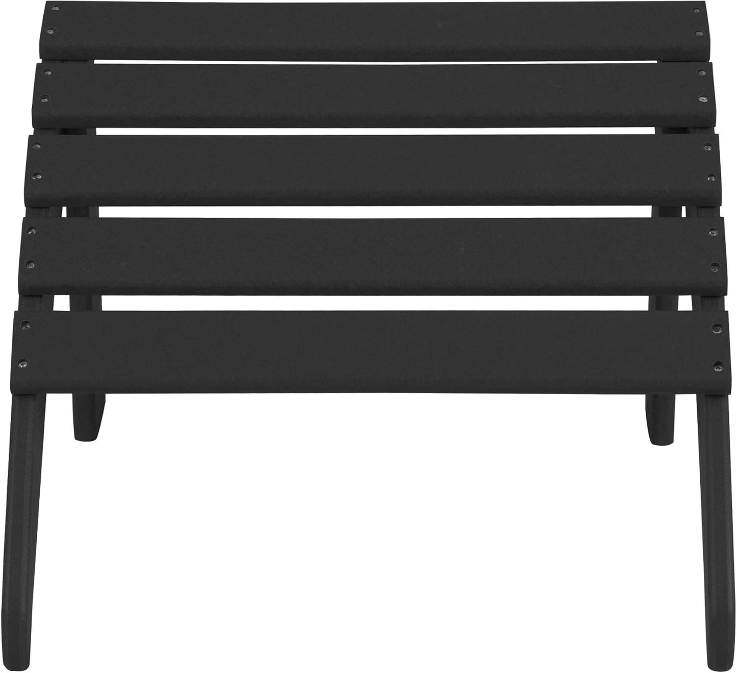 WO Home Furniture Adirondack Chair Outdoor Ottoman Set of 2 PCS Classic Patio Furniture (Black)