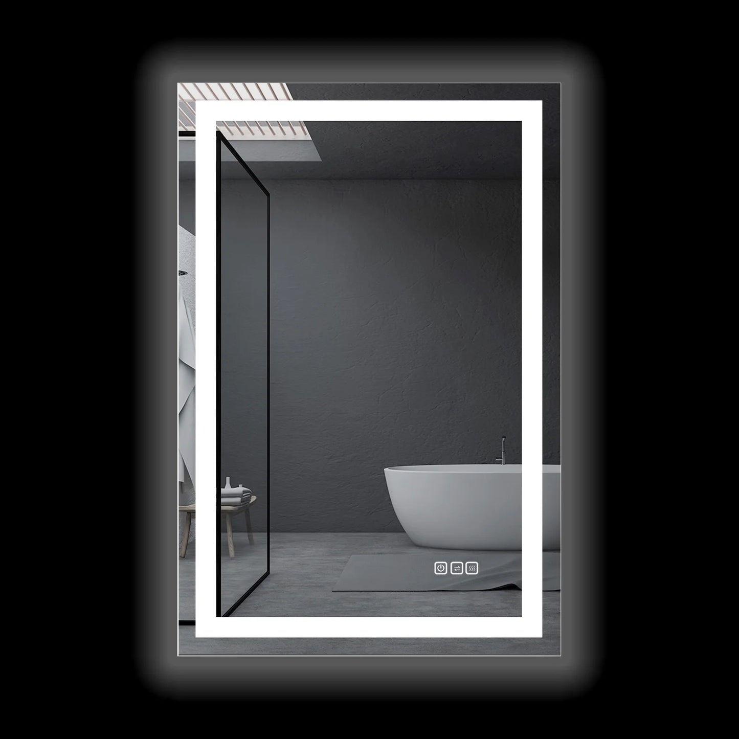 24” X 36” LED Bathroom Mirror with Lights, Wall Mounted Vanity Mirror with Front & Backlit, Anti-Fog, Dimmable Touch Control, Horizontal & Vertical Installation