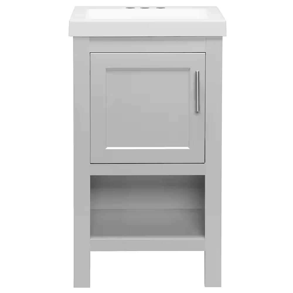 Spa 18.5 In. W X 16.25 In. D X 33.75 In. H Single Sink Bath Vanity in Dove Gray with White Cultured Marble Top