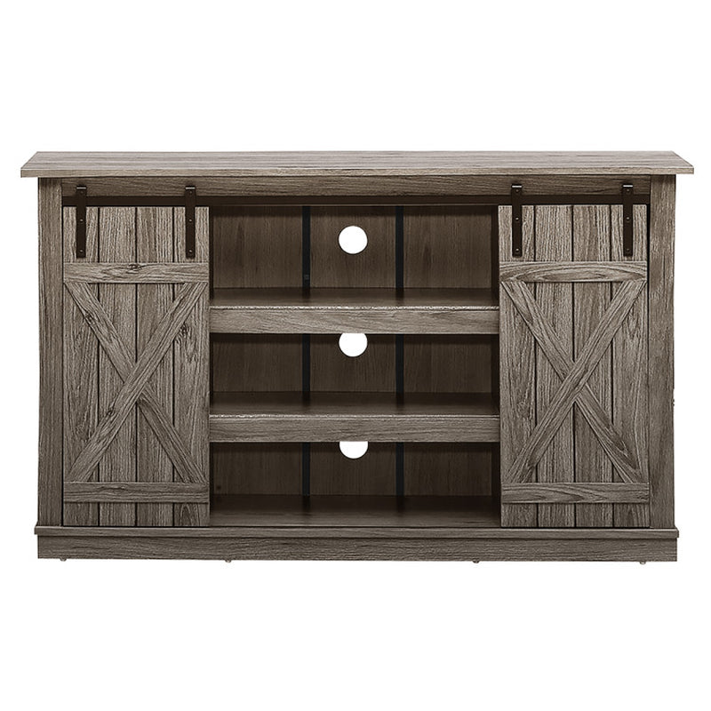 Farmhouse Wood TV Stand for Tvs up to 60 Inch with Sliding Barn Doors