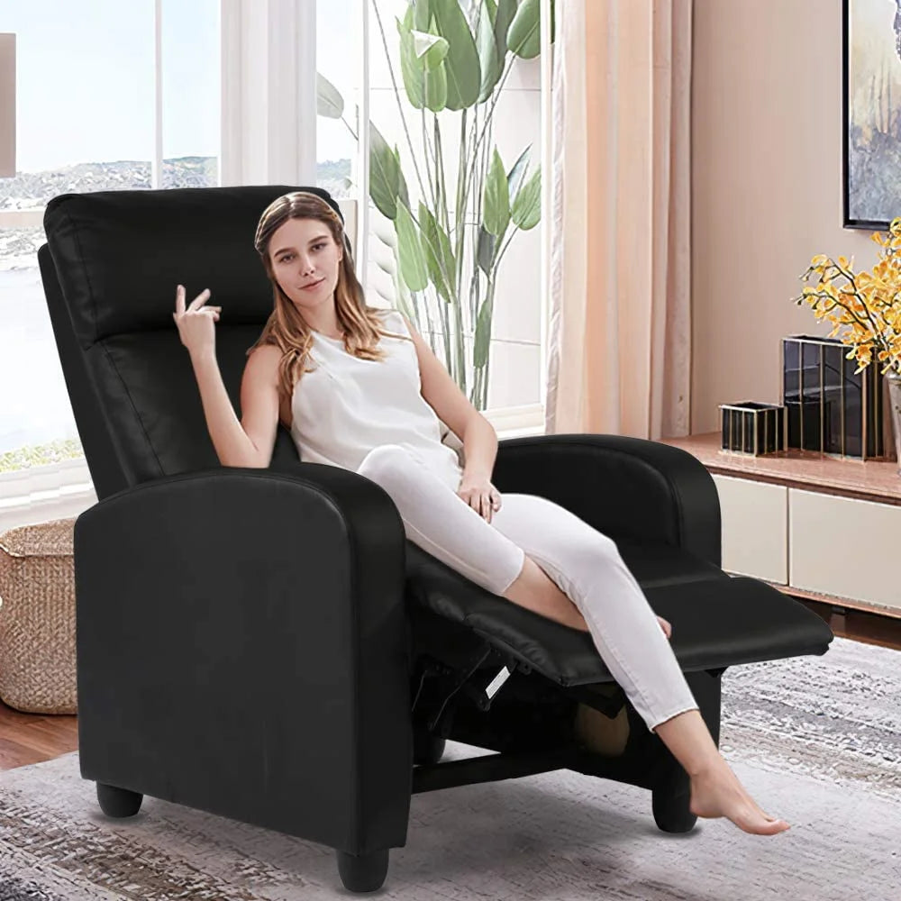 Recliner Chair for Adults Sofa Chair Recliner Massage Recliner Chair Ergonomic Lounge with Remote Control Gaming Recliner Chair Soft Reading Chair Living Room Chair Single Theater Seating Chair, Black