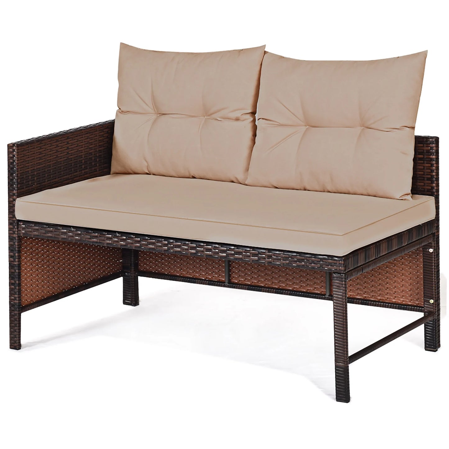 3PC Patio Sofa Set Outdoor Sectional Conversation Set Rattan Wicker