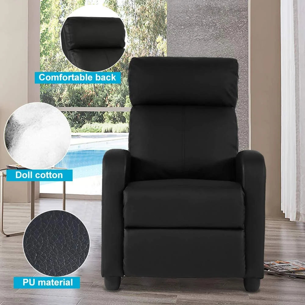 Recliner Chair for Adults Sofa Chair Recliner Massage Recliner Chair Ergonomic Lounge with Remote Control Gaming Recliner Chair Soft Reading Chair Living Room Chair Single Theater Seating Chair, Black