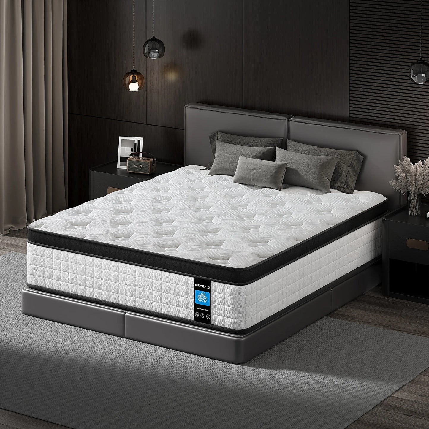Twin Mattress, 12 Inch Memory Foam Mattress in a Box, Cool Hybrid Individual Pocket Springs Twin Size Mattress with Breathable Knitted Fabric and Edge Support, Medium Firm, White