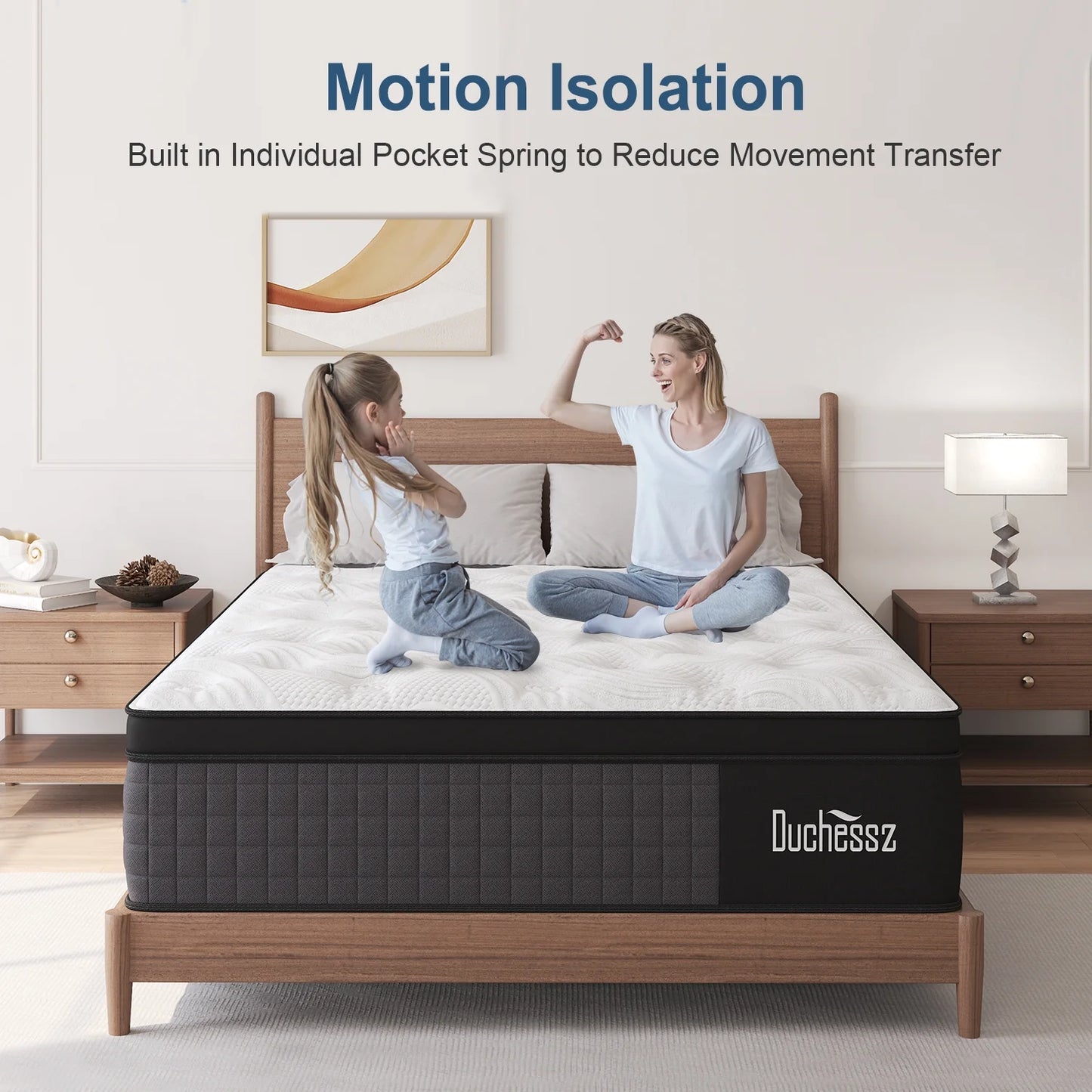 Full Mattress 12 Inch Hybrid Mattress in a Box Gel Foam Mattress Euro Top Individually Wrapped Pocket Coils Innerspring Mattress