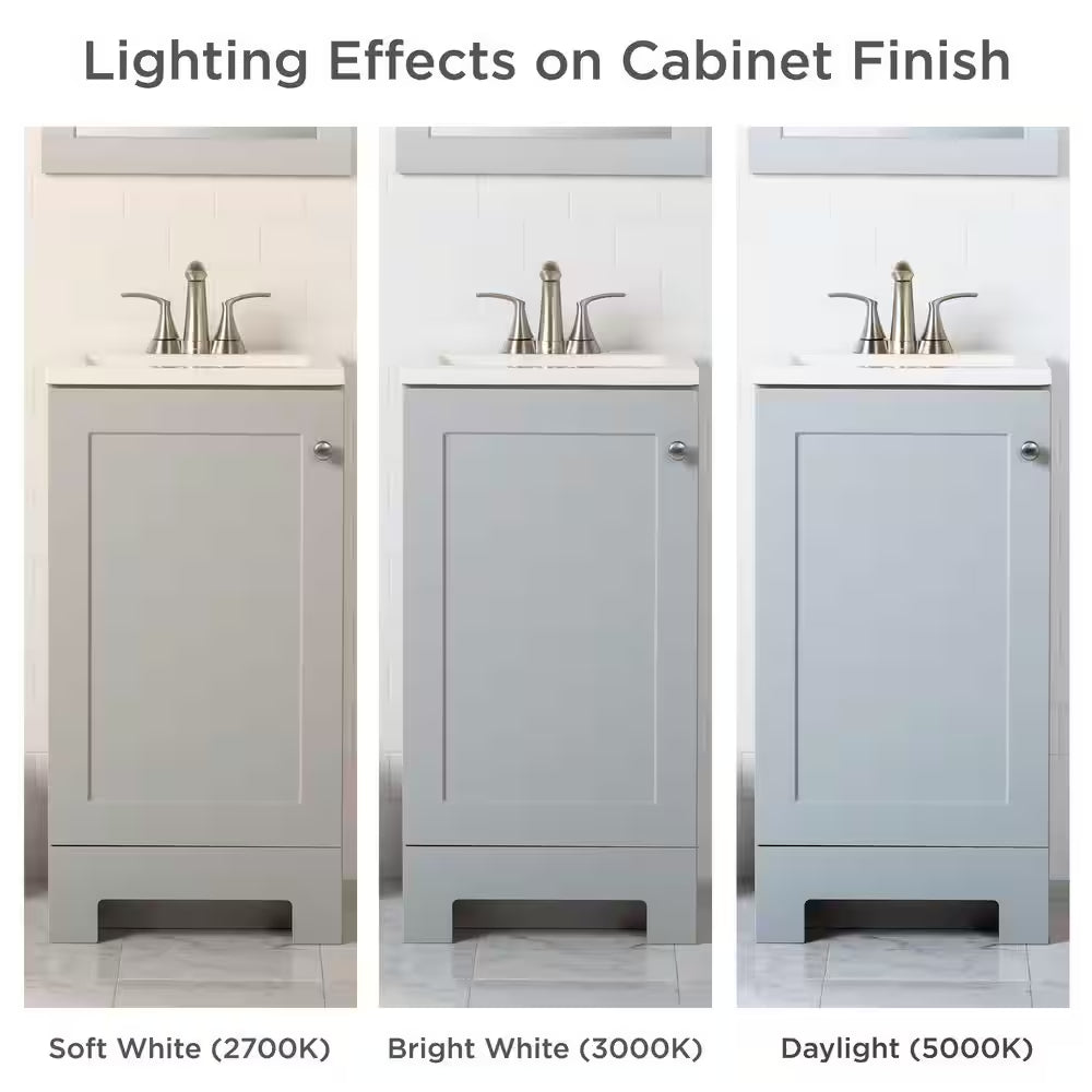 19 In. Single Sink Pearl Gray Bath Vanity with White Cultured Marble Top (Assembled)
