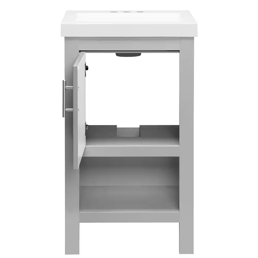 Spa 18.5 In. W X 16.25 In. D X 33.75 In. H Single Sink Bath Vanity in Dove Gray with White Cultured Marble Top