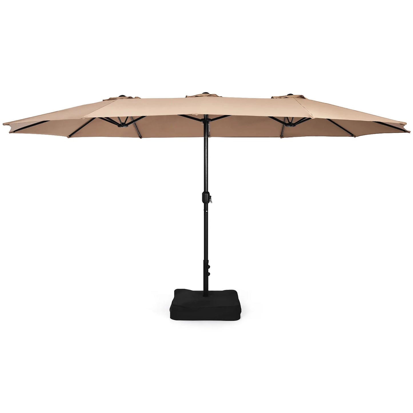 96" Coffee Rectangle Market Patio Umbrellas, Water-Resistant