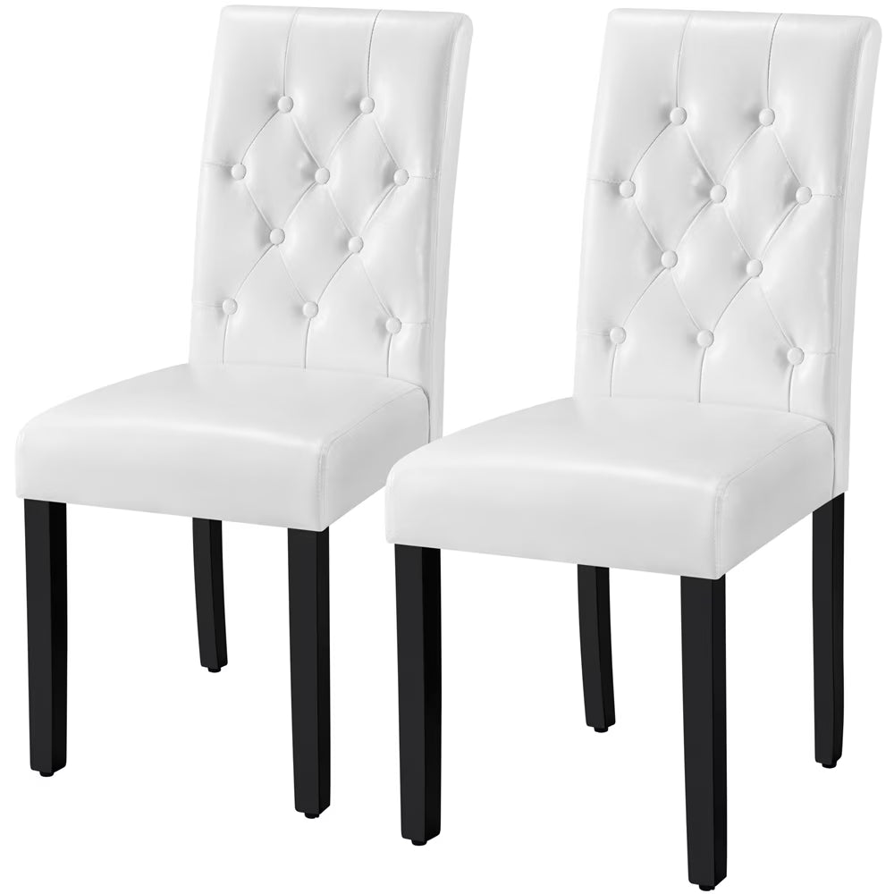 2Pcs Upholstered Parson Dining Chair High Back, Blue
