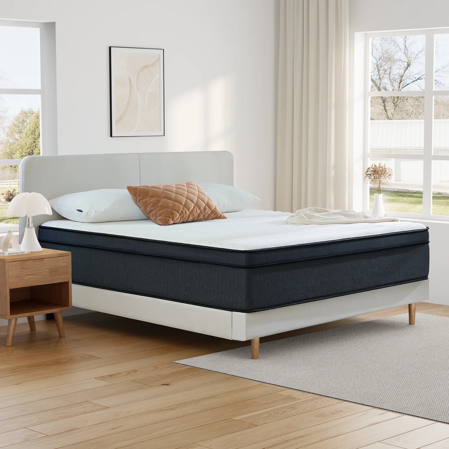 Cal King Size Mattress, 12 Inch Hybrid Mattress Medium Innerspring Mattress in a Box,Cal King Mattress