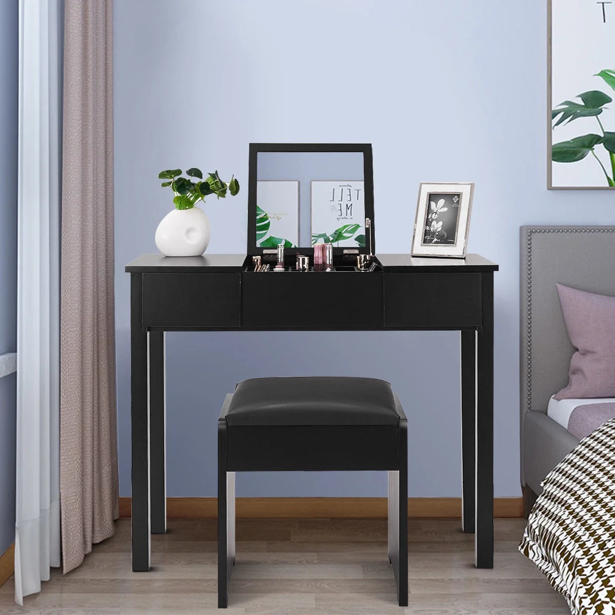 White Vanity Dressing Table Furniture Stool Storage Box