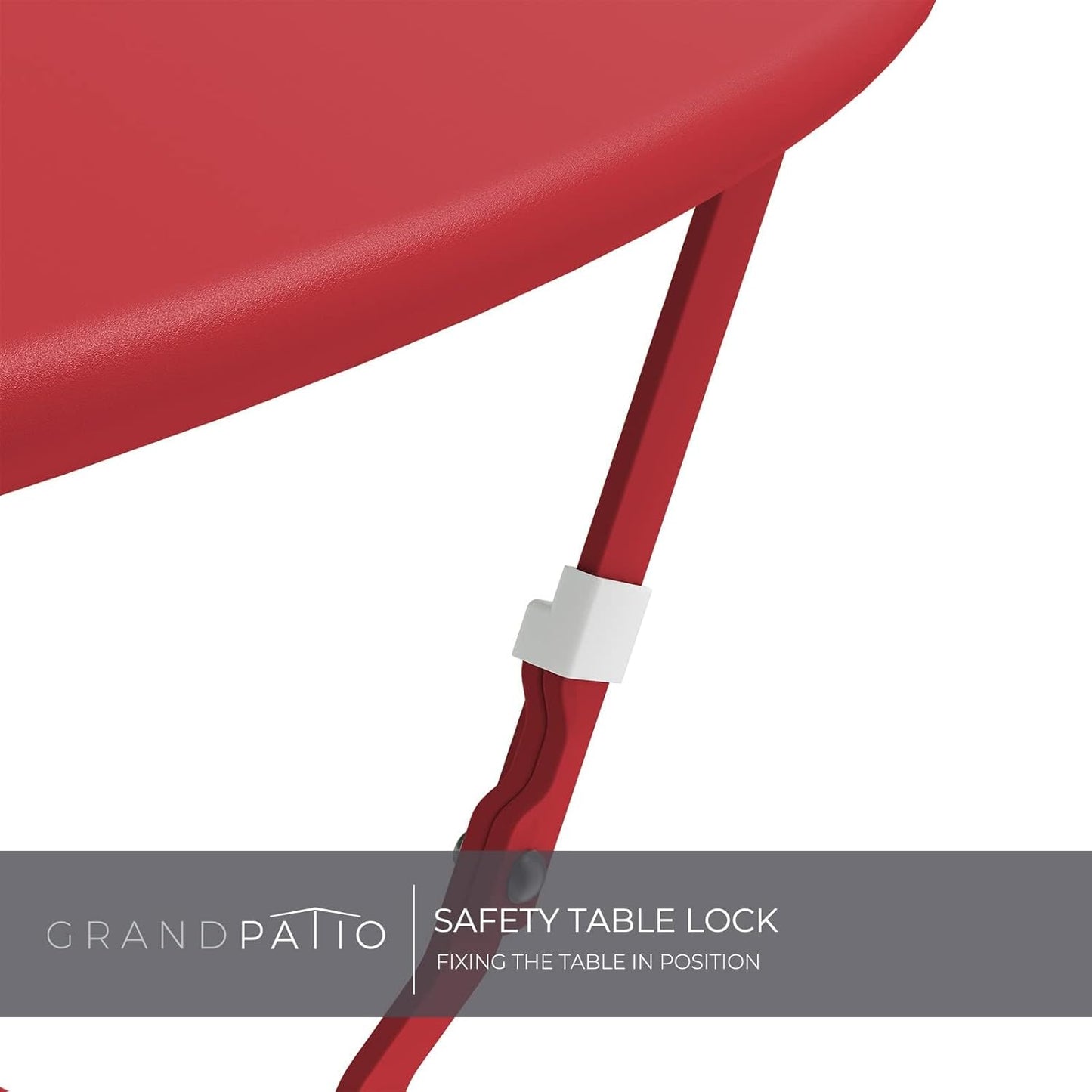 Premium Frame Patio Bistro Set, Folding Outdoor Patio Furniture Sets, 3 Piece Patio Set of Folding Patio Table and Chairs, Red
