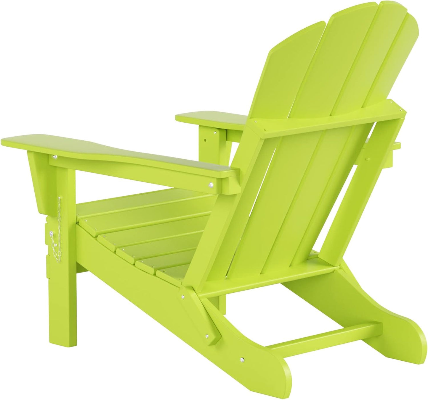 WO Home Furniture Adirondack Chairs Table Set of 3 PCS Outdoor Folding Chairs Coffee Table Weather/Uv Resistant for Lawn, Garden, Bon Fire, Balcony (Lime)